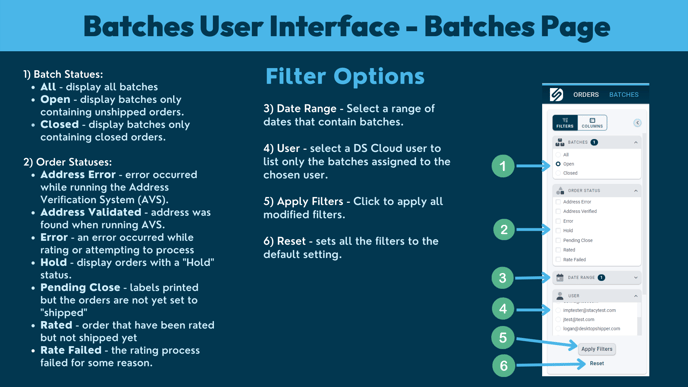 Batches Filters