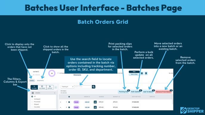 Batches Orders Grid