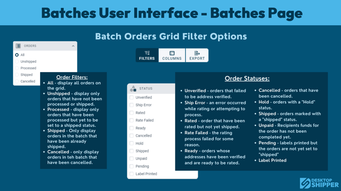 Orders Grid filters