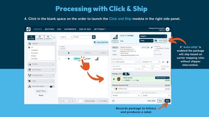 Processing with Click and Ship 2-3