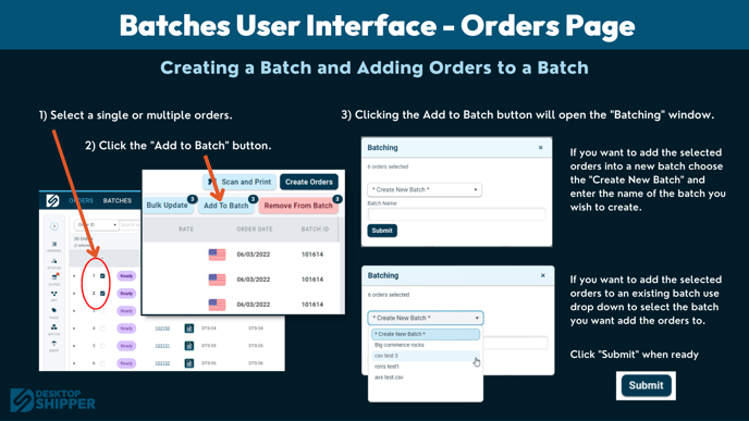 adding orders to batch