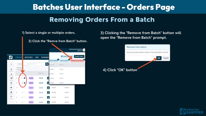 removing orders from batch
